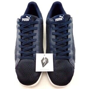 Puma Men's Zip C Mesh/Leather Navy & White Lace Up Low Top Sneakers Size 11